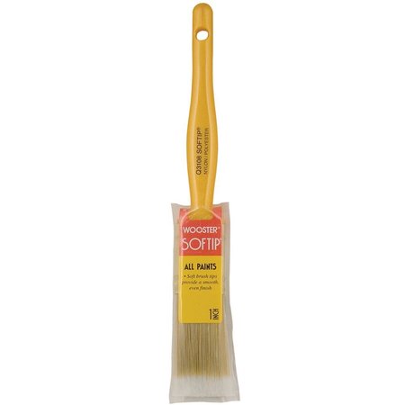 Wooster 1" Angle Sash Paint Brush, Nylon/Polyester Bristle, Plastic Handle Q3208